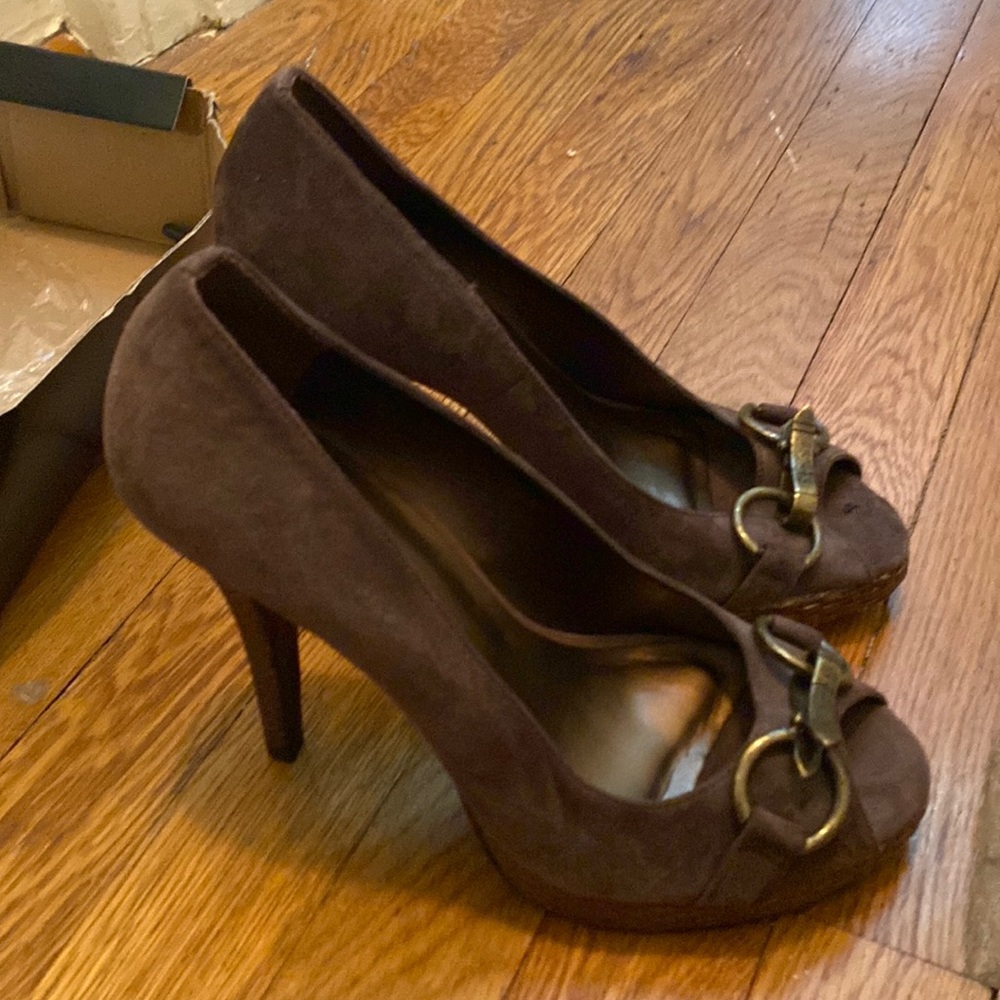BRAND NEW Arthur muller heels pumps suede brown shoes